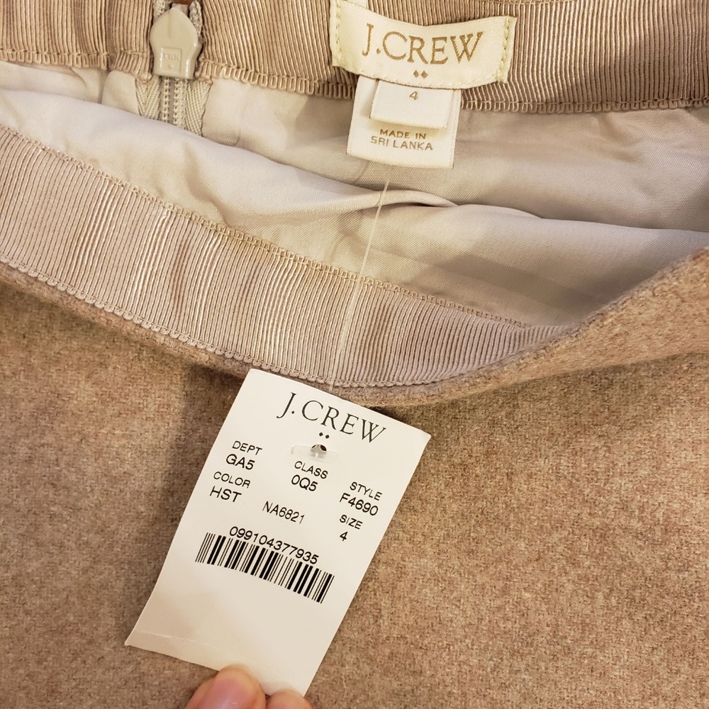 NEW J Crew Wool Career Pencil Skirt Cream 4 Lined - Picture 5 of 8
